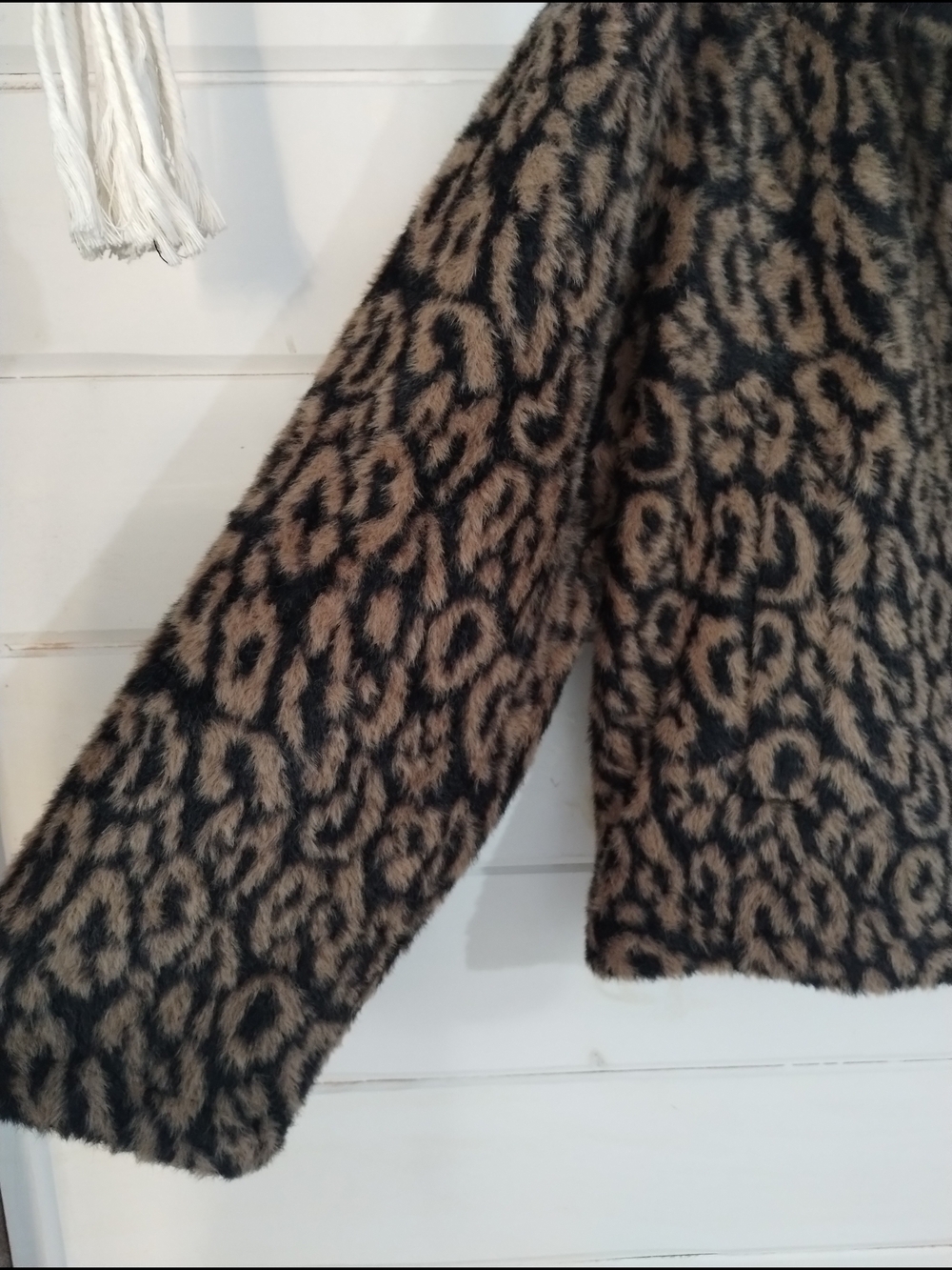 Sanctuary x Anthropologie Leopard Faux Fur Jacket L Animal Print Plush - Picture 5 of 10